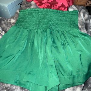 TCEC green smocked shorts